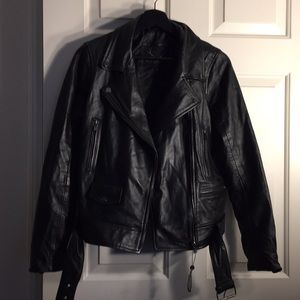Bod & Christensen leather moto jacket. Small.
